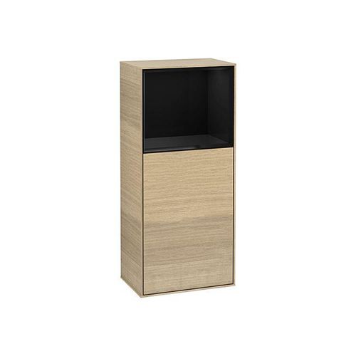 Villeroy und Boch Finion Seitenschrank G510PHPC 41,8x93,6cm, rechts, Emotion, Regal oben Glossy Black, Oak Veneer