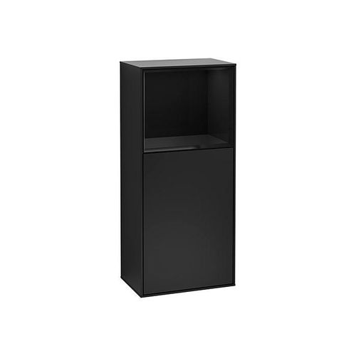 Villeroy und Boch Finion Seitenschrank G510PHPD 41,8x93,6cm, rechts, Emotion, Regal oben Glossy Black, Black matt lacquer