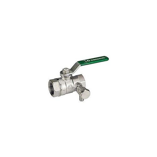 Giacomini Kugelhahn R250WS 250SX146 1 1/4", mit Entleerung, grüner Hebelgriff