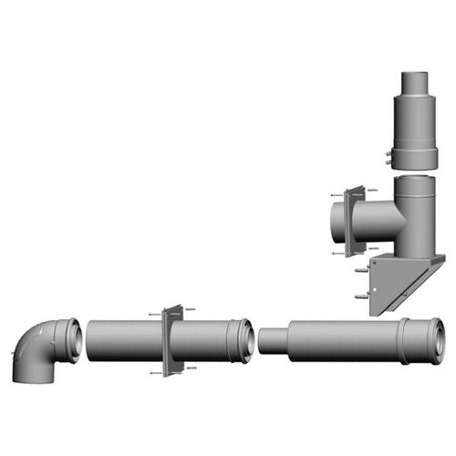 Wolf Bausatz 2651501 DN 80/125, bis 50 kW, raumluftunabhängig, für Abgasleitung-Fassade