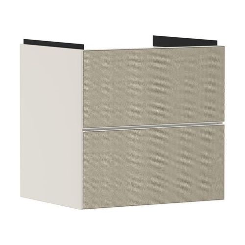 hansgrohe Xevolos E Waschtischunterschrank 54176390 580x555x475mm, 2 Schubladen, sandbeige matt, bronze Struktur