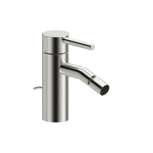 Herzbach DEEP iX Bidet-Einlochbatterie 18.023360.1.09 mit Zug-Ablaufgarnitur Edelstahl