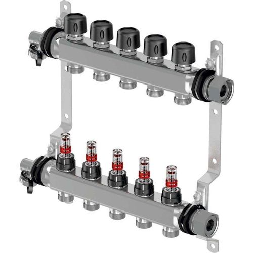 Uponor Vario S Heizkreisverteiler 1086546 Edelstahl, FM 10 x 3/4 Eurokonus, als Komplettverteiler