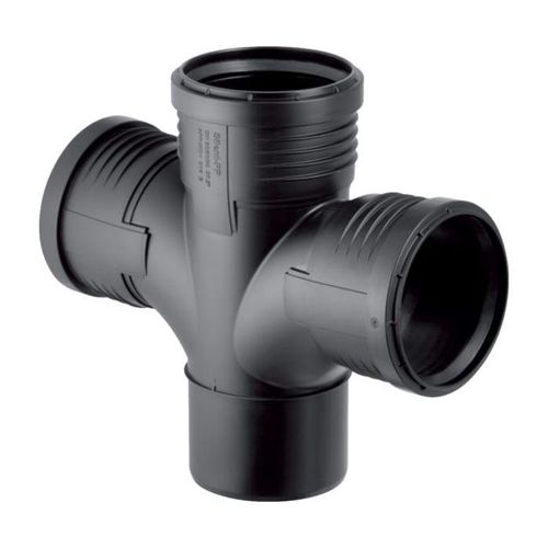 Geberit Silent PP Abzweig 390466141 DN 90/90/90, mit Innenradius, 87,5Grad, 2-fach