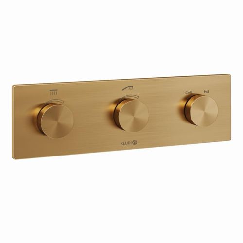 Kludi PushTronic Elektronisches Thermostat 38300N1-00 Unterputz, mit Feinbauset Brushed Bronze PVD