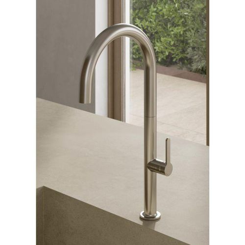 Kludi AUREA Küchenarmatur 55803N575 seitliche Bedienung, Stainless Brushed Nickel