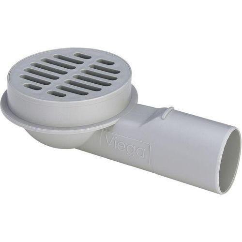 Viega Advantix Balkon-/Terrassenablauf 144319 DN 70, Kunststoff grau, Ablauf waagerecht, UV-beständig