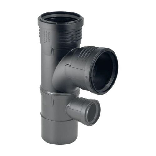 Geberit Silent PP Doppelabzweig 390556141 DN 100/90/50, 87,5Grad, schalloptimiert, Innenradius