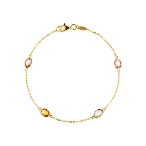 Goldarmband JOBO, gelb (gelbgold 585), Armbänder, Damen, 19cm, Gelbgold 585, 585 Gold mit Amethyst Blautopas Citrin