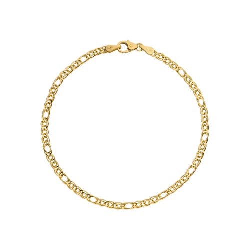 Goldarmband JOBO, gelb (gelbgold 585), Armbänder, Damen, 19cm, Gelbgold 585, Zwillings-Panzerarmband 585 Gold 19 cm