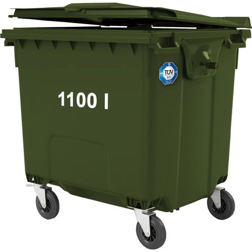 Abfallbehälter für Siedlungsabfälle PZH EN 840-2 DIN 1100L - grün