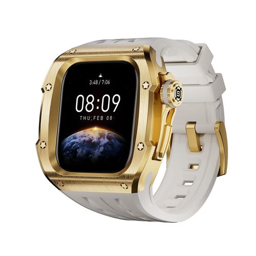 Für Apple Watch Series 10 46mm Silikon Armband mit Metall Gehäuse Case