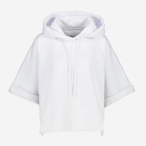 Weißer Kapuzenpullover mit Kordelzug