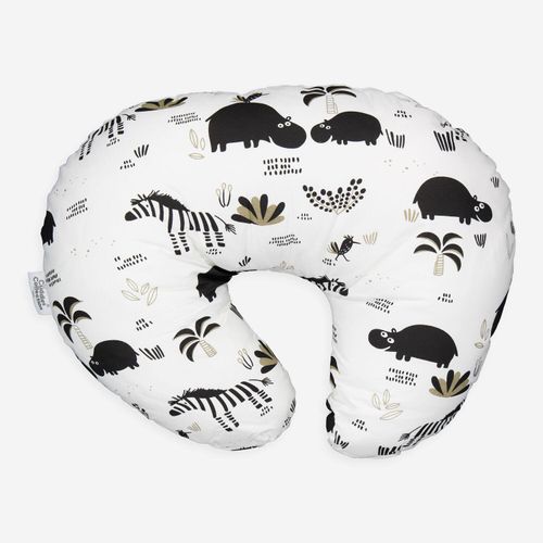 Weißes 4-in-1-Stillkissen mit Safari-Muster 50x40cm