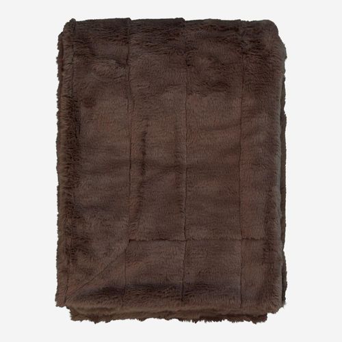 Dunkelbraune Decke aus Kunstfell 130x180cm