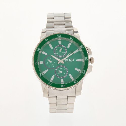 Armbanduhr aus Edelstahl mit grünem Zifferblatt