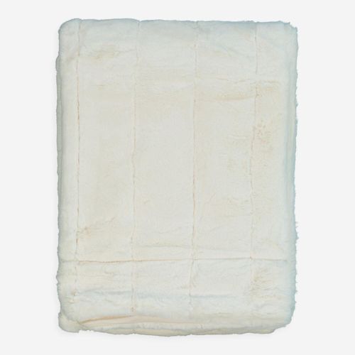 Cremefarbene Decke aus Kunstfell 140x200cm