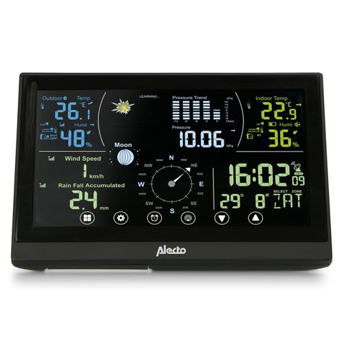 Alecto Professionelle Wetterstation WS-3850 mit kabellosem Außensensor