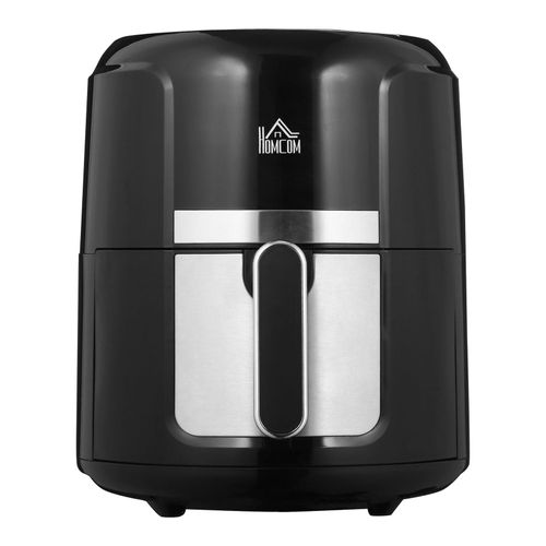 Heißluftfritteuse 4L Airfryer mit 12 Programmen, 60 Min Timer, antihaftbeschichtetem Korb, 1300W Fritteuse ohne Öl, mit Überhitzungsschutz, LED-Touch-Display, Schwarz