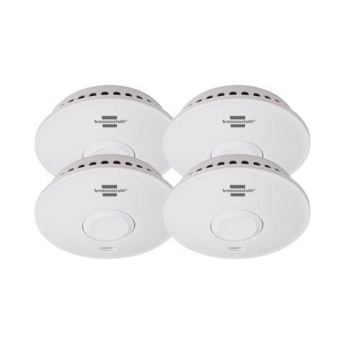 Brennenstuhl vernetzbarer Rauchmelder RM L 3101, 4er Set, 85 dB, bis 100 m, 10-Jahres-Batterie, B 115 x H 115 mm, weiß