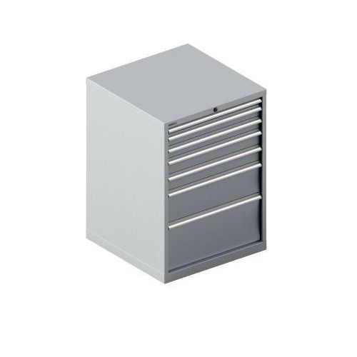 Schäfer Shop Select Schubladenschrank WSK 54-36, Stahl, 7 Schübe, bis 75 kg, B 1023 x T 725 x H 1000 mm, weissaluminium/weissaluminium