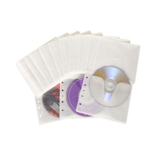 CD/DVD-Vliestaschen, abheftbar, Universal-Lochung, weiß