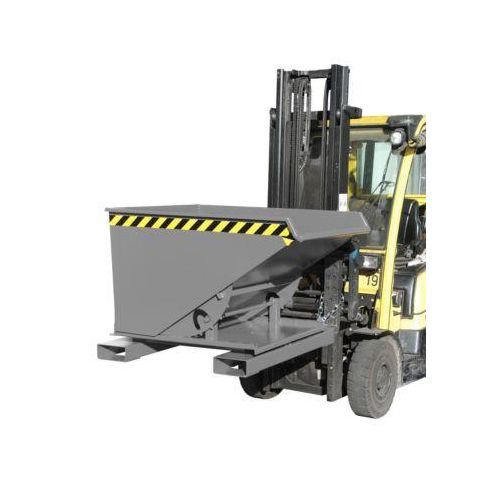 Kippbehälter Typ 3S 600, Tragfähigkeit 1000 kg, mit 3-seitiger Kippfunktion, grau RAL 7005