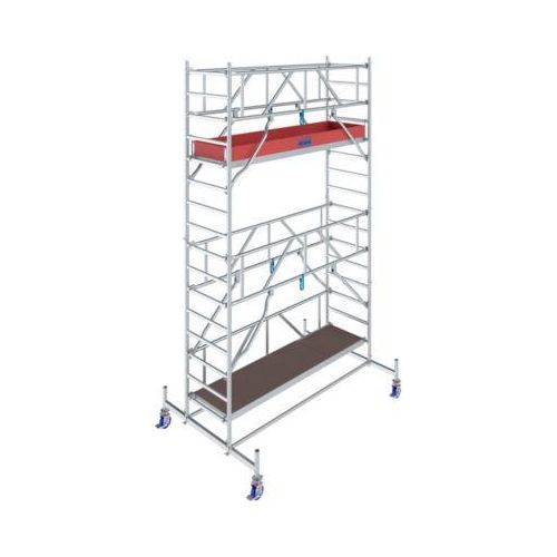 Alu-Fahrgerüst KRAUSE Serie 10, 200 kg/m², höhenverstellbare Rollen, L 2500 x B 750 x H 5400 mm