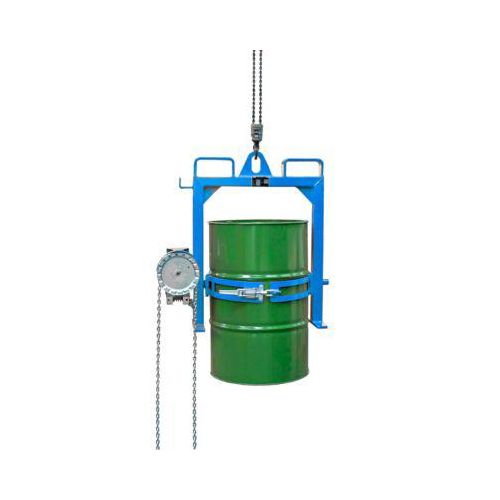 Fasskipper BAUER FD-SK mit Kette, Stahl, B 1020 x T 650 x H 1010 mm, blau