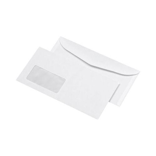 Kuvertierumschläge 114 x 229 mm DIN lang Offset weiss, 1000 Stück, mit Fenster