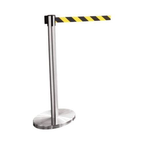 Gurtpfosten chrom, Gurt schwarz/gelb