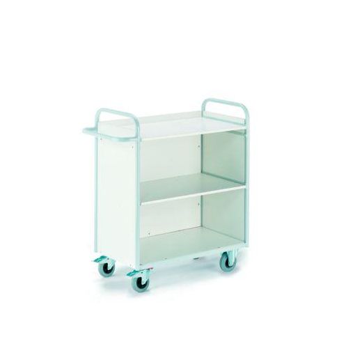 Bürowagen mit Seitenwänden und Rückwand, 1000 x 490 mm, Tragkraft 150 kg