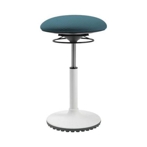 Topstar Sitz-/Stehhocker BBT-Coach, Standfuß aus thermoplastischem Polyurethan (TPU), Sitzhöhe 520-720 mm, petrolblau/weiß Image