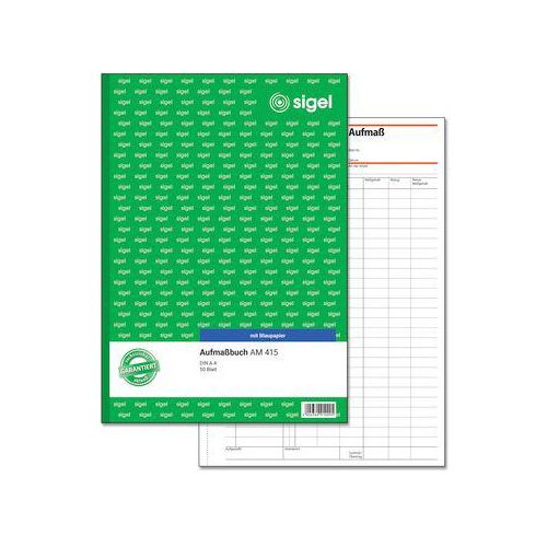 sigel® Aufmaßbuch mit Blaupapier AM415, DIN A4 hoch, 50 Blatt
