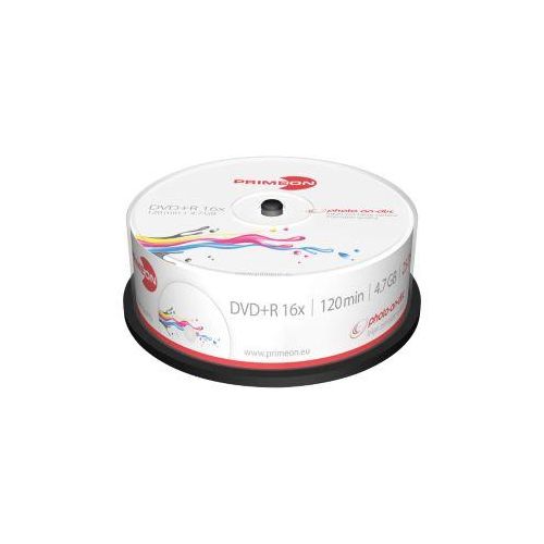 PRIMEON DVD+R, bedruckbar, bis 16fach, 4,7 GB/120 min, 25er-Spindel