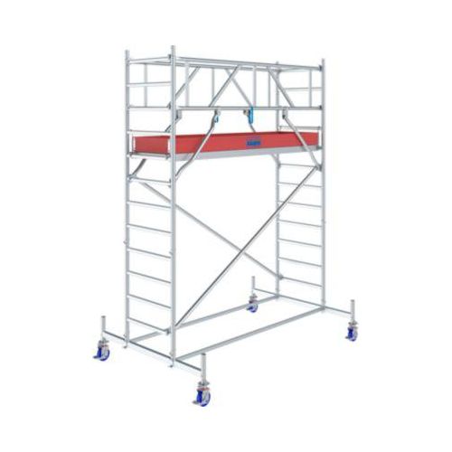 Alu-Fahrgerüst KRAUSE Serie 10, 200 kg/m², höhenverstellbare Rollen, L 2500 x B 750 x H 4400 mm