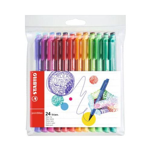 Stabilo Filzstifte pointMax, 24 Farben, Strichstärke 0,8 mm, im Etui
