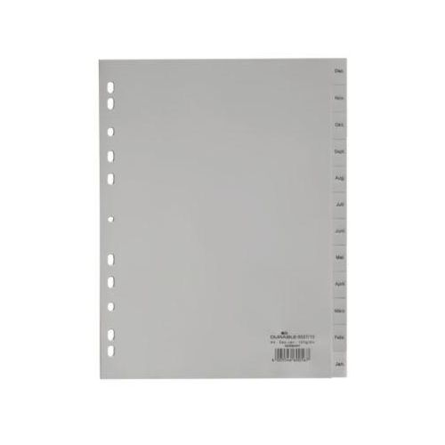 Durable Kunststoffregister, Monate Dez.-Jan., grau