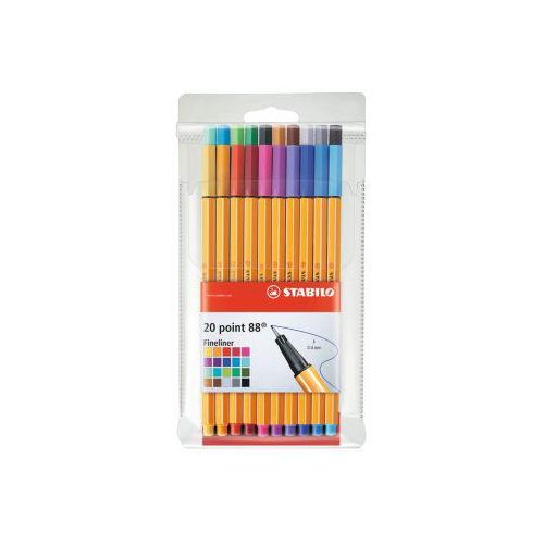 STABILO® Fineliner Point 88, 0,4 mm, farbsortiert, Etui à 20 Stück