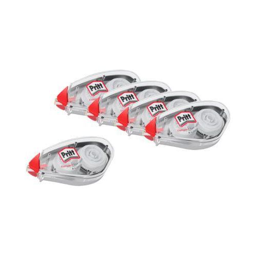Pritt Compact Flex Korrektur Roller, Push & Pull Funktion, Bandlänge 10 m & Bandbreite 4,2 mm, Sparset mit 5 Stück