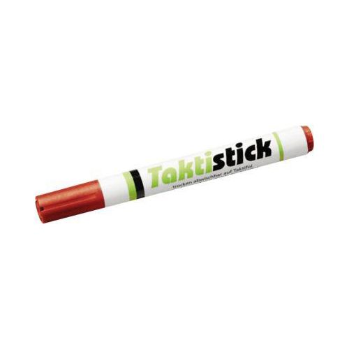 Textmarker Taktistick, für Taktifol-Taktikfolien/Taktiboards, Keilspitze, Schreibfarbe Rot, 1 Stück