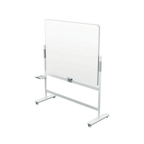 Whiteboard Nobo Move & Meet, Stiftablage, horizontaler Drehpunkt, feststellbare Rollen, B 1500 x H 1200 mm, weiß