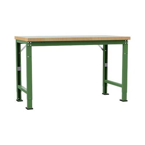 Manuflex Werkbank Profi Spezial, Tischplatte Kunststoff, 1500 x 700 mm, resedagrün