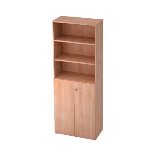 Regalschrank TOPAS LINE, 3 OH Regal/3 OH Türen, Nussbaum/Nussbaum