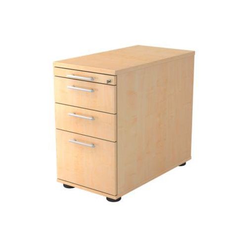 Standcontainer ULM, 1 Utensilienauszug, 2 Schübe, 1 HR-Auszug, B 428 x T 800 x H 720-760 mm, Ahorn-Dekor