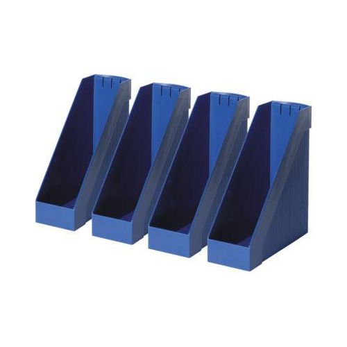 HELIT Stehsammler, extra breit, Polystyrol, 4 Stück blau