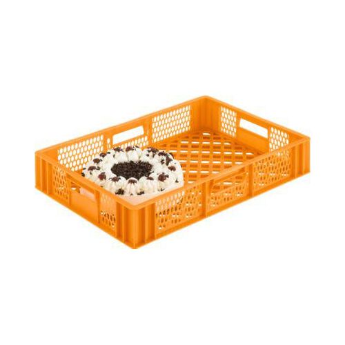 Euro Box Bäcker-Kasten, lebensmittelecht, Inhalt 15,4 L, durchbrochene Version, gelb-orange