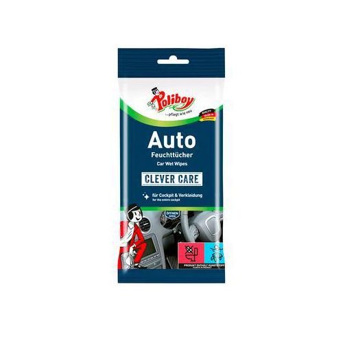 Auto Feuchttücher POLIBOY, antistatisch, streifenfrei, hautverträglich, PEFC-zertifiziert, 20 Stück