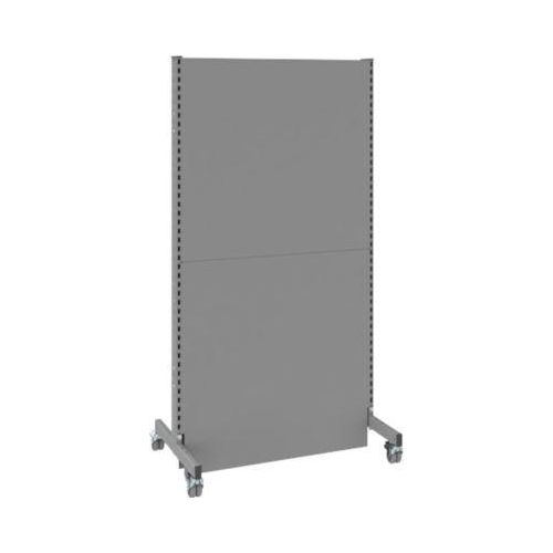 Schäfer Shop Select Schallschutz Stellwand, mobil, Grundfeld, mit 2 Füßen & Doppelrollen, B 1000 x T 740 x H 2000 mm, staubgrau RAL 7037