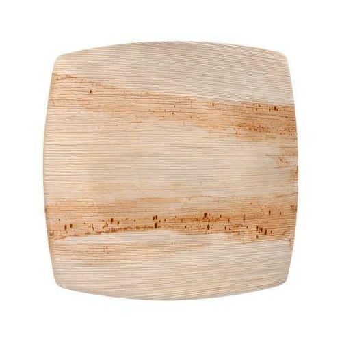Teller Papstar QUADRATO Pure, Einweg, quadratisch, L 260 x B 260 mm, wasser- & hitzebeständig, kompostierbar, Palmblatt, natur, 25 Stück